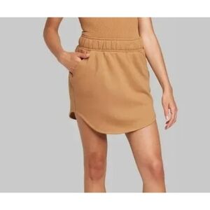 Wild Fable Fleece Lined Mini Sweatshirt Skirt Brown Sugar Size XS